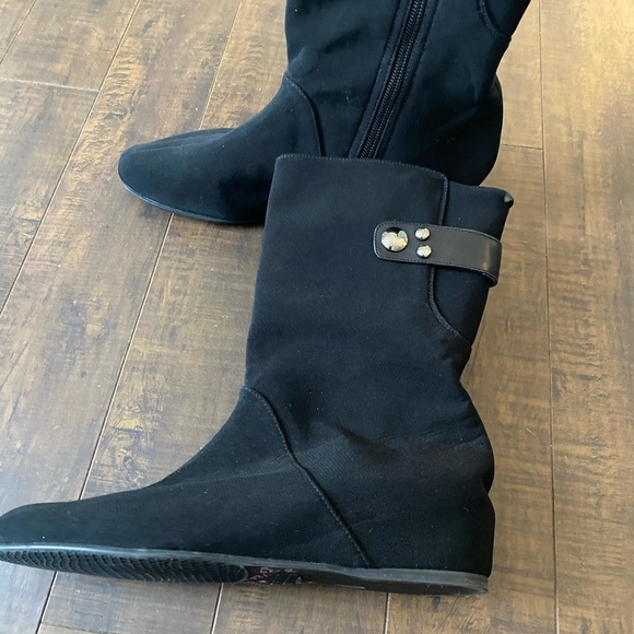 Stuart Weizman Black Nylon mid calf boots - Picture 12 of 13